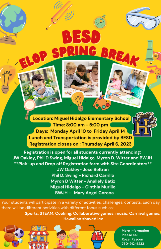 ELOP Spring Break Flyer