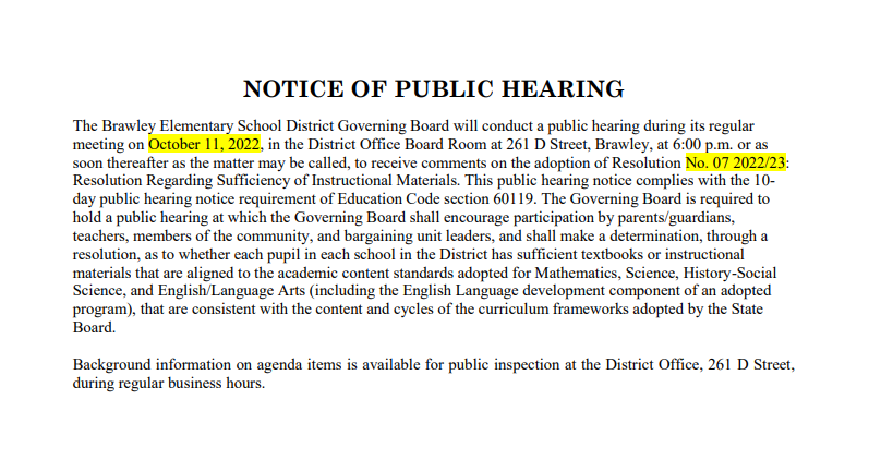 Public Hearing Notice/Aviso de Audiencia Pública