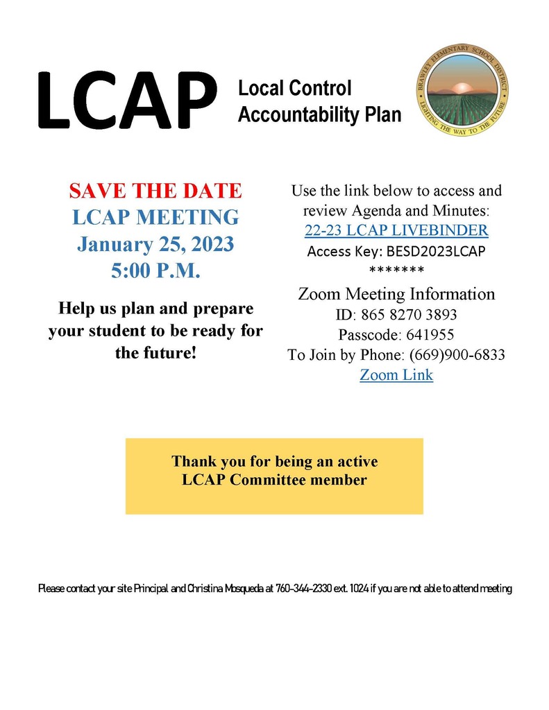 LCAP Committee Meeting 1-25-23