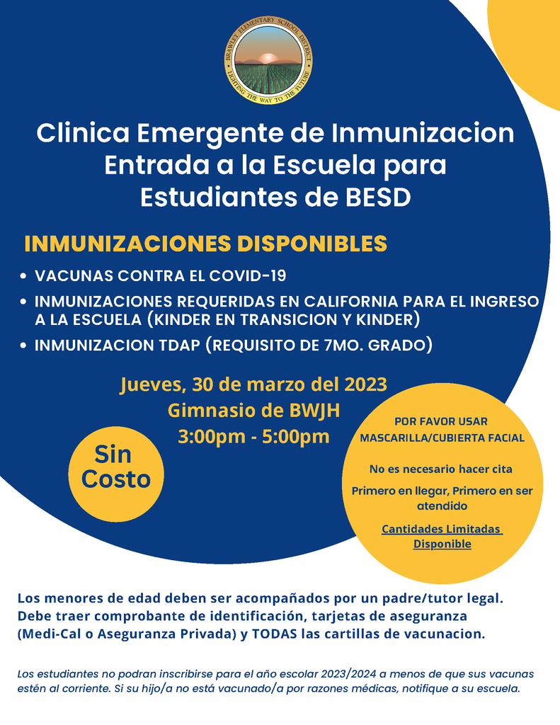 BESD Immunization Pop-Up Clinic